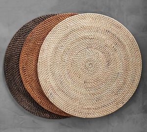 Authentic Spiral Woven Rattan <b>Coasters</b> Trendy Handmade Natural Sustainable Material Drink Mats Bohemian Table <b>Heat</b> Resistant Pad - Product Image 1