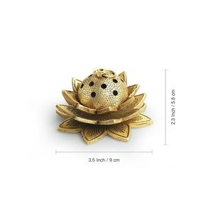 เตาเผาธูปทองเหลืองแท้ ExclusiveLane Lotus รุ่น Pure Brass Dhoop Dani  งานแฮนด์เมด สำหรับบ้าน วัด พุทธศาสนา และการทำสมาธิ - Product Image 6