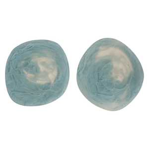 Juego de Posavasos Redondos de Resina Hechos a Mano, Diseño Moderno Antideslizante con Efecto Marmoleado Azul - Product Image 1