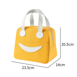 Bolsa térmica profesional de gran capacidad con diseño de cara sonriente, impermeable, para preparar comidas, ideal para niños, oficina y escuela. - Product Image 4
