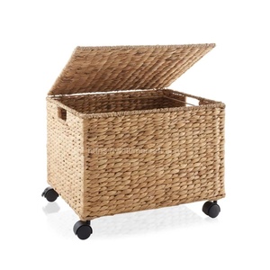 Panier de rangement rectangulaire en rotin Viettimecraft avec roulettes, pliable, écologique, moderne et luxueux, le plus vendu - Product Image 2