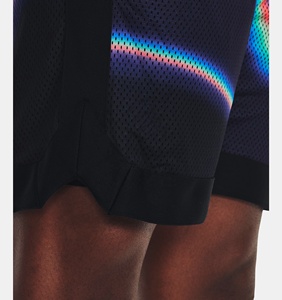 กางเกงบาสเก็ตบอลชายคุณภาพดีเยี่ยม แบบสองชั้น พิมพ์ลายทั้งตัว ดีไซน์ลำลองสำหรับฤดูร้อน ผ้าตาข่ายแบบซับลิเมชั่น - Product Image 6