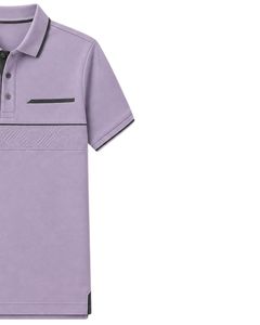 Camiseta Polo Personalizada para Hombre en Lavanda y Negro, Manga Corta, Casual, para Golf, Transpirable, Verano, Poliéster Premium - Product Image 4