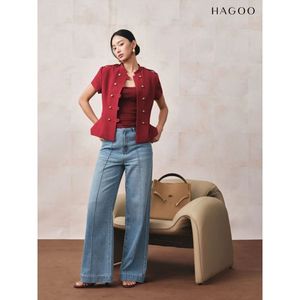 เสื้อแจ็คเก็ตคอจีนสีแดงสำหรับผู้หญิง รุ่น A8191 ติดกระดุม - Product Image 2