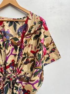 Robe Kaftan en Coton à Imprimé Oiseaux pour Femme, Robe Longue de Demoiselle d'Honneur, Robe Indienne Faite à la Main, Robe Maxi, Robes d'Intérieur, Kaftan Indien Maxi - Product Image 2