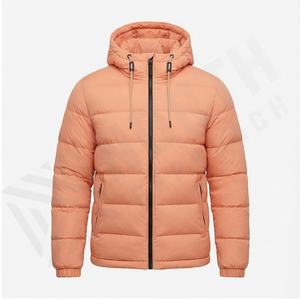 Parkas de invierno de talla grande para hombre, chaquetas acolchadas negras sólidas, capucha acolchada con burbujas desmontable, abrigos impermeables de tela de piel ligera para hombre - Product Image 2