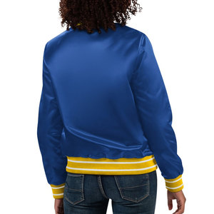 Winter Raw Breathable Eco-Friendly Women Varsity Jacket Satin Sleeve <b>Patchwork</b> <b>Top</b> High Quality - Product Image 3