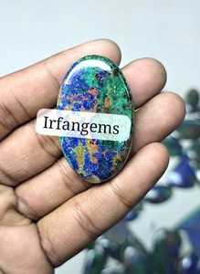 Lot en gros de pierres précieuses naturelles d'azurite, quartz, cabochons ovales, formes variées, pour la fabrication de bijoux de guérison, 20-40mm, 7-12g - Product Image 2