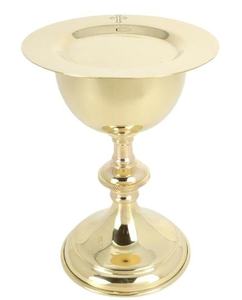 Calice religieux moderne en laiton avec finition polie brillante, forme ronde, nouveau design, qualité authentique, décoratif pour église et mariage - Product Image 1