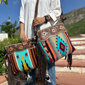 กระเป๋าสะพายข้างสำหรับผู้หญิง, สินค้ามาใหม่กระเป๋าถือขอบใบสไตล์แอซเท็ก - Product Image 4