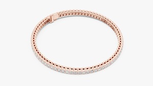 Bracelet en diamant Cube Link, design géométrique en grille, bijoux élégants et modernes pour femmes, pour fête, mariage, cadeau - Product Image 3