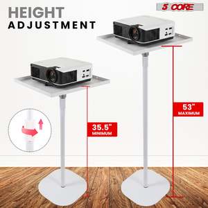 5 Core <b>Projector</b> Stand Floor Adjustable 53" Universal <b>Projectors</b> Support for Home Office & Studio - Product Image 2