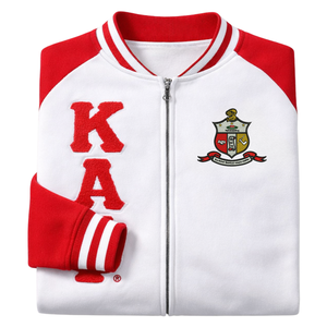 Chaqueta Varsity Blanca de Felpa Kappa Alpha Psi, Ropa de Fraternidad Griega con Estilo Universitario Clásico y Comodidad Premium - Product Image 6