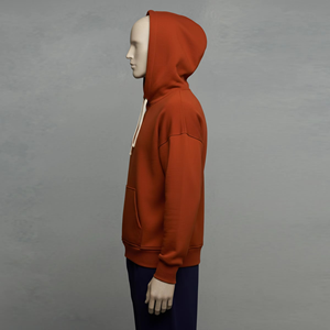 Sweat à capuche personnalisé pour homme, couleur orange rouille, tissu brossé doux, pull confortable à capuche, style streetwear classique, coupe confortable, décontracté - Product Image 4