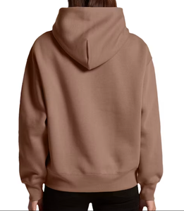Sweat à capuche surdimensionné personnalisé pour femme, épais, couleur unie, automne-hiver, avec poche, vente directe usine, export BD, OEM - Product Image 5