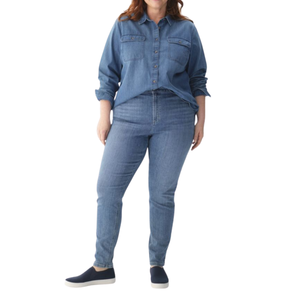 เสื้อเดนิมผ้าฝ้ายสำหรับผู้หญิง สวมใส่สบาย ขายส่ง ปรับแต่งได้ - Product Image 6