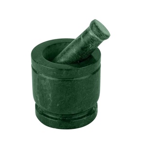 Elegante juego de mortero y pilón de mármol para uso en la cocina, para moler hierbas, especias, ajo e ingredientes frescos. - Product Image 2