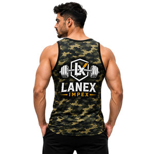 Camiseta sin mangas personalizada para hombre, camiseta sin mangas con estampado de camuflaje de la selva, camiseta sin mangas para gimnasio, chaleco deportivo 3D para fitness, ropa deportiva sin mangas para culturismo - Product Image 4