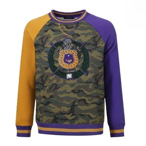 Sudadera de Hombre con Mangas Raglán y Estampado de Camuflaje, con Logotipo Bordado, Cuello Redondo, Corte Regular, Estilo Casual - Product Image 1