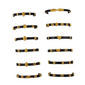 Ensemble de bracelets fins en or 22 carats de luxe, sertis de pierres en zircon cubique, bijoux de créateur pour femmes, cadeau tendance pour un usage quotidien - Product Image 3