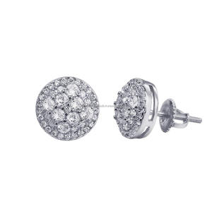 Boucles d'oreilles clous en moissanite scintillante, collection de bijoux de luxe haut de gamme en argent sterling 925 pour femmes - Product Image 1
