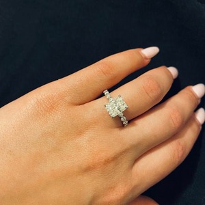 3.00 CT Vintage Radiant Cut Pave lab grown Diamond Engagement <b>Ring</b> 14K 10K Solid <b>Gold</b> Women's Luxury Modern Engagement <b>Ring</b> - Product Image 1