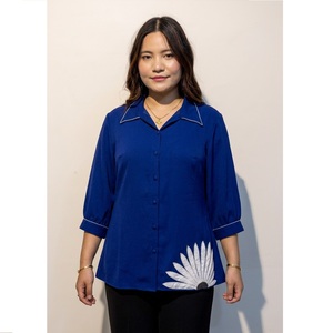 Chemise en coton élégante pour femmes, douce, respirante, légère, vêtements décontractés de bureau, vente en gros, fabricant direct, Inde - Product Image 1