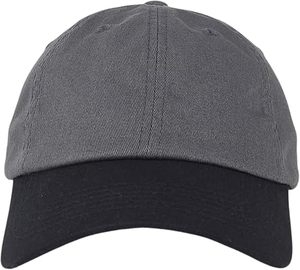 Casquette de baseball bicolore unisexe à 6 panneaux, couleur unie, visière contrastante, ajustement réglable, usage décontracté, tissu sergé 100% coton - Product Image 2