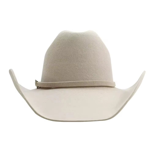 Chapeau Fedora en feutre unisexe à bord large avec bande en cuir, motif uni, pour voyage, pêche, sports de plein air, décontracté, personnalisé, style cowboy - Product Image 1
