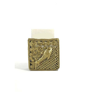 Handcrafted Brass 2.5 Inch Tabletop <b>Organiser</b> Square metal <b>Pen</b>/Card/Tissue Paper Holder - Product Image 6