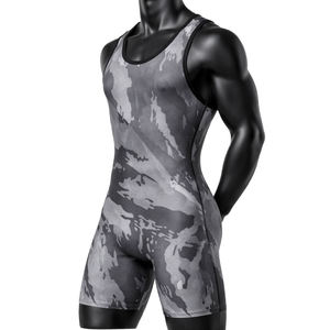 Unisex Camouflage Wrestling Singlet Short UPF 50 Quick Dry Breathable Relaxed <b>Compression</b> Sport Wear High Quality Front - Product Image 6
