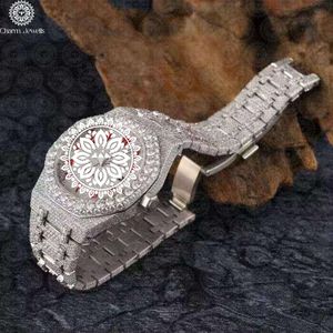 Charm_Jewells Montre analogique de luxe en acier inoxydable avec lunette en diamant et verre saphir unisexe 40 mm - Product Image 2