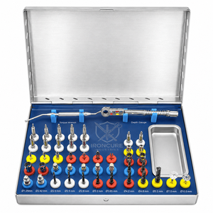 Kit de 50 pièces universel pour implants dentaires : Forets chirurgicaux, Forets à butée conique, Dilatateurs osseux, Trépanes, Clé dynamométrique - Product Image 3