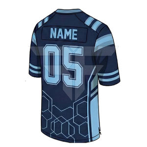 Nouveaux maillots de football américain pour hommes, 100% polyester, antibactériens, manches courtes, séchage rapide - Product Image 3