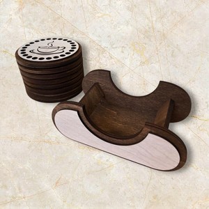 Sous-verre rond en bois résistant à la chaleur pour la maison et l'hôtel de TIMELESS CRAFT - Product Image 3