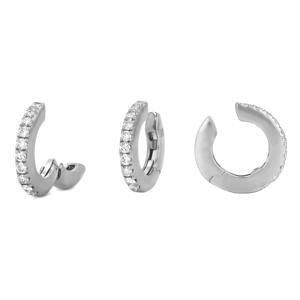 Pendiente de Oreja Minimalista con Bisagra de Oro de 14K y Diamante Cultivado en Laboratorio, con 17 Piedras de Corte Brillante Redondo para Mujer, Elegante Regalo de Joyería - Product Image 3