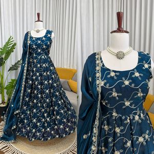 Indian Pakistani Beautiful Designer Salwar Kameez Fendy <b>Silk</b> <b>Fabric</b> Fancy Thread & Sequence Elegant Party Wedding Casual Wear - Product Image 6