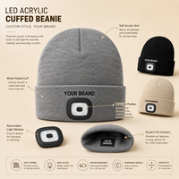 LED-Mütze mit USB-Aufladbarer Stirnlampe, Warme Strickmütze, Unisex für Outdoor, Camping, Angeln, Wandern, Laufen, Freihändig für die Nacht