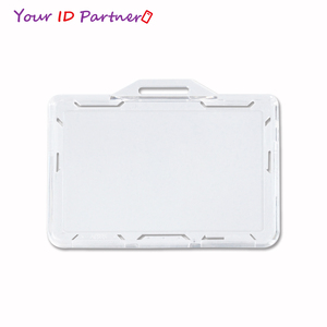 Porte-badge rigide horizontal rouge à deux cartes - Product Image 4