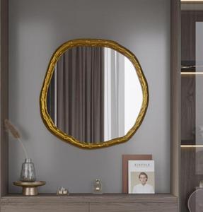 Irregular Brass Wall Mirror Bohemian Handmade <b>Frame</b> Bathroom Decor - Product Image 6