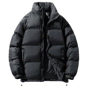 Custom Winter Unisex Hooded Color Block Bubble Jacket Loose Fit Breathable Quilted Puffer Coat <b>Ski</b> Travel Hiking OEM Branding - Product Image 1