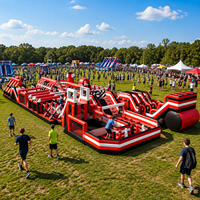 Parcours d'obstacles gonflable 5K de qualité commerciale, parcours de défi gonflable géant pour les locations d'événements et les festivals en plein air