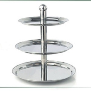 Nordic Style <b>Tiered</b> Serving Stand Sleek Stainless Steel Display Tray for Modern Dining and Parties Use - Product Image 2