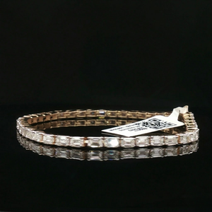 Bracelet tennis en diamant naturel taille émeraude 8,83 Ct |   Bracelet de luxe en or rose 18 carats |   Bijoux fins de couleur G SI1, cadeau pour femmes - Product Image 4