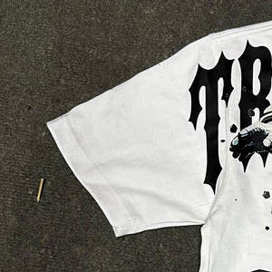 T-shirt en coton 230 g/m² pour homme, avec motif graphique de designer, coupe oversize, épais, style streetwear, effet vieilli et coupe carrée, fabriqué par un fabricant de t-shirts. - Product Image 5