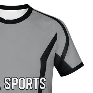 Maillot de handball sublimé gris pour homme, manches courtes, en polyester, pour l'équipe, entraînement, performance athlétique - Product Image 4
