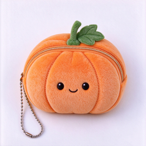 Monedero de peluche personalizado, bolsa de peluche de calabaza, peluche de Halloween, monedero para monedas, bolsa de peluche para llaves, linda cartera de peluche - Product Image 1