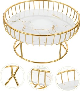 Cesta de Frutas Multifuncional de Alambre Dorado, Cesta Decorativa Moderna para Cocina y Sala de Estar, Cesta de Almacenamiento para Mesa de Comedor - Product Image 1