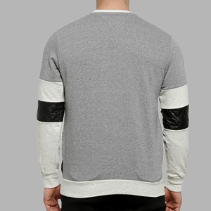 Sweat-shirt en molleton français pour homme, 300 GSM, patchwork coloré, col rond matelassé, fabricant de vêtements OEM - Product Image 4