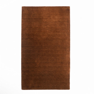 Tapis en laine brun rouille à texture mélangée, antidérapant, écologique, tufté à la main, pour salon et intérieurs d'hôtel - Product Image 1